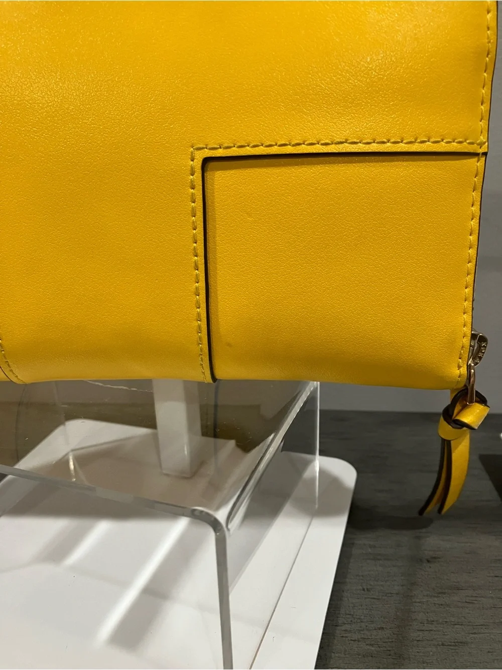 Tory Burch Bright Yellow Leather Zip Wallet